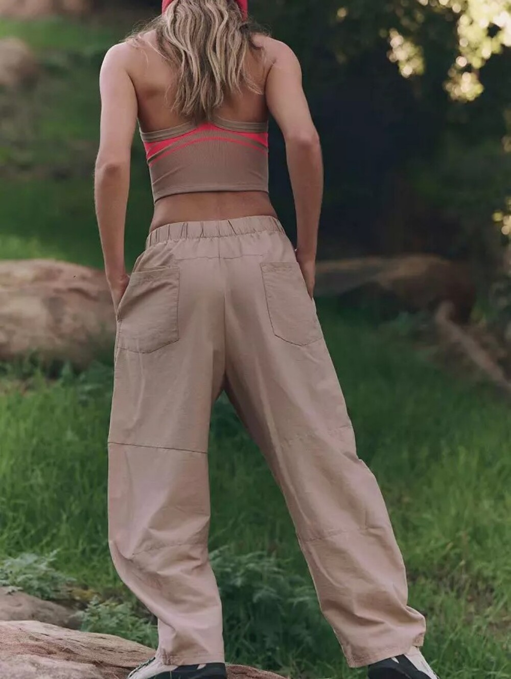 Free People FP Movement Game Day High Rise Barrel Leg Pants in Sandy Size XL